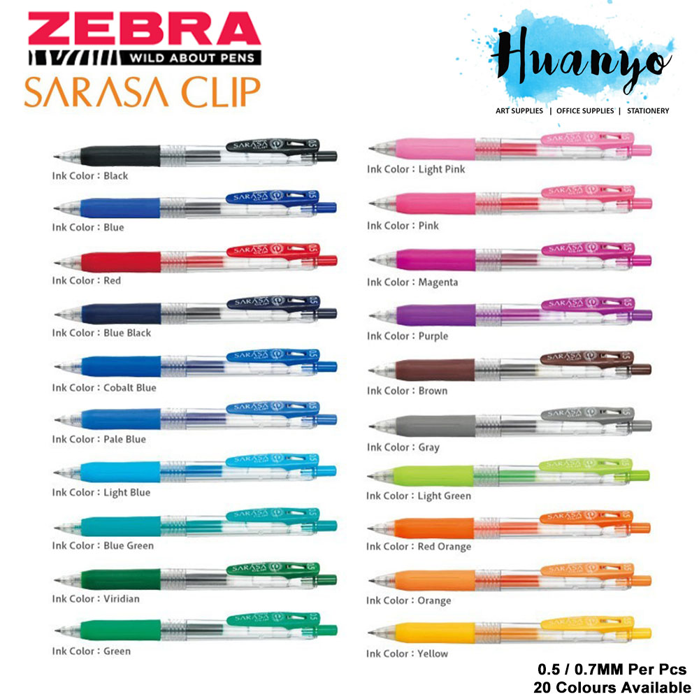 Zebra Sarasa Clip Retractable Colour Gel Pen JJ15 0 5MM 0 7MM Per