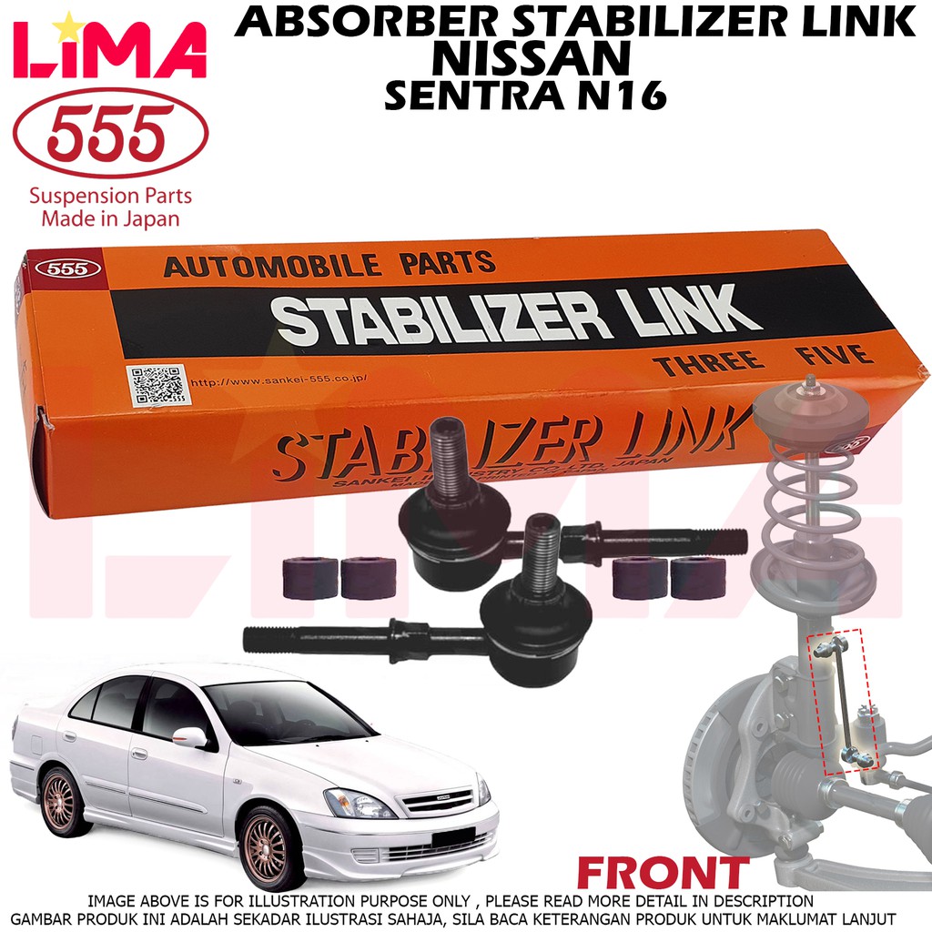 Pair Nissan Sentra N Absorber Link Stabilizer Link Front