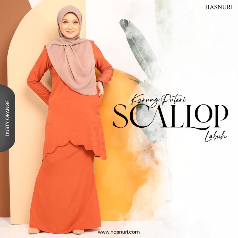 Kurung Puteri Scallop Labuh By Hasnuri Ready Stock Baju Kurung