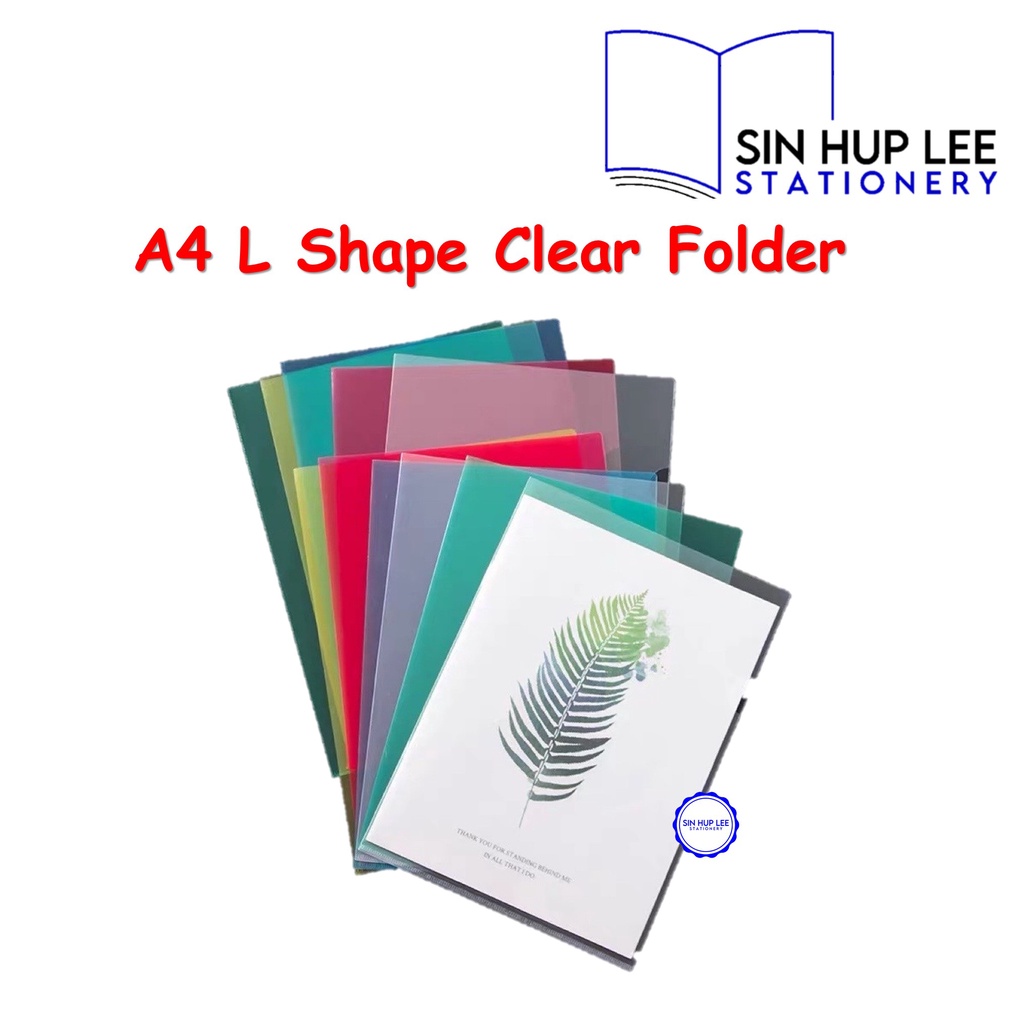 A L Shape Folder Plastic File Fail Transparent Colourful