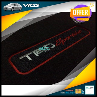 Original Toyota Vios 2nd Gen TRD Sportivo Floor Carpet Red Line