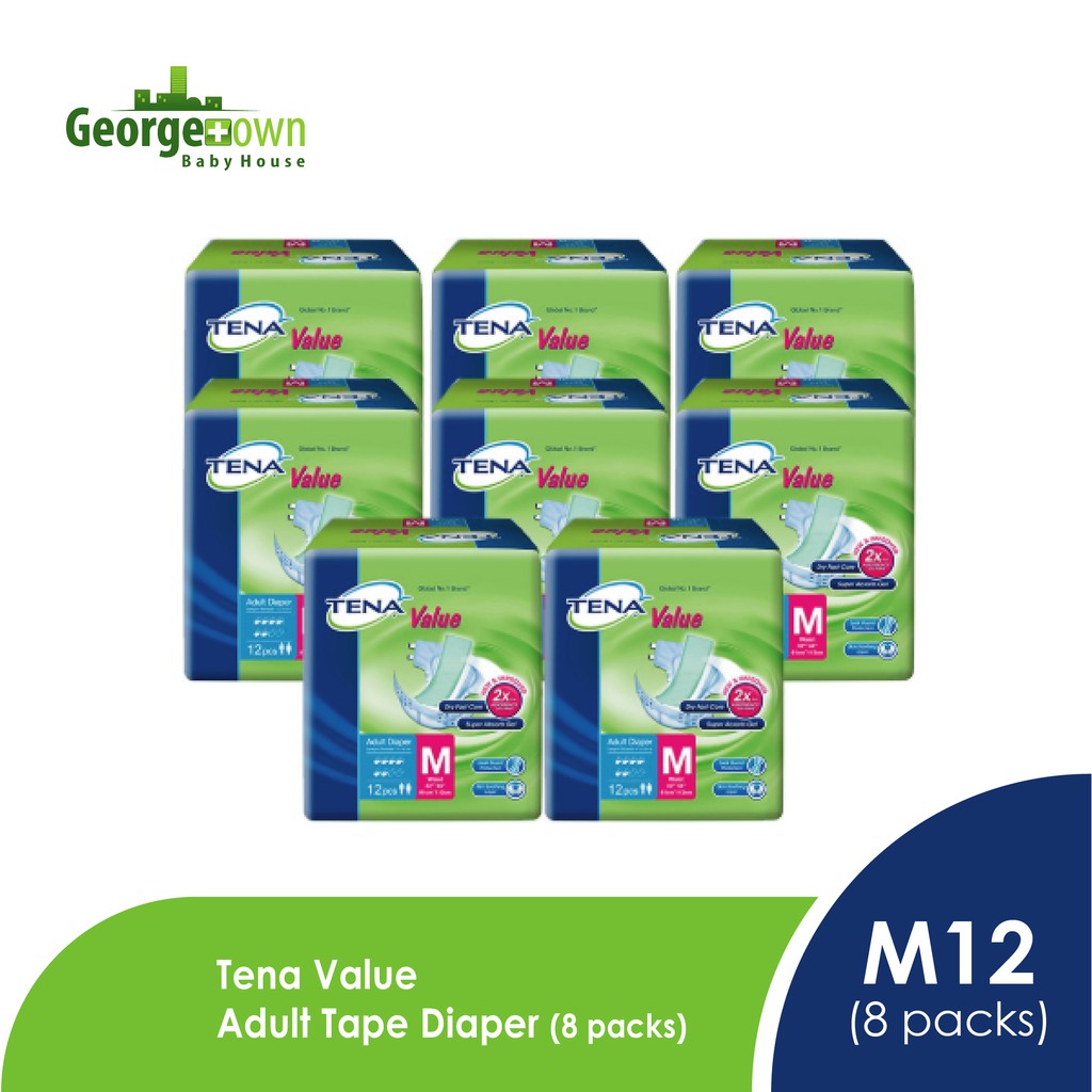 Tena Value Adult Tape Diaper M L Packs Shopee Malaysia