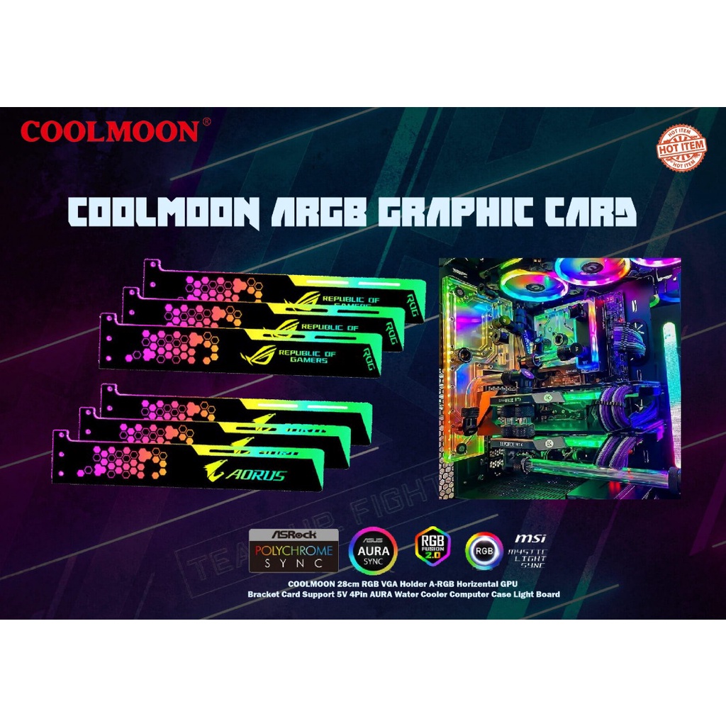 New Asus Rog Aorus Design Cool Moon Rgb Synconize Cm Long Graphic