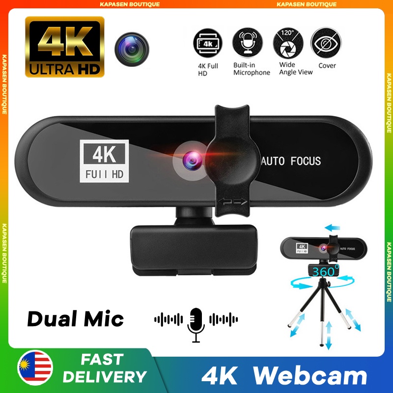 K Webcam Mini Camera K Full Hd Webcam With Microphone Autofocus Web