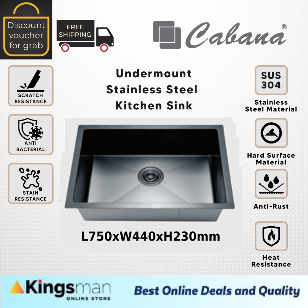 Kingsman Cabana 304 Stainless Steel Undermount Single Bowl Kitchen