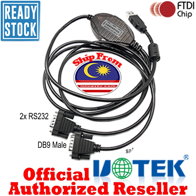 Genuine UOTEK UT 8812 USB To Dual SERIAL RS232 2 DB9 Adapter Converter