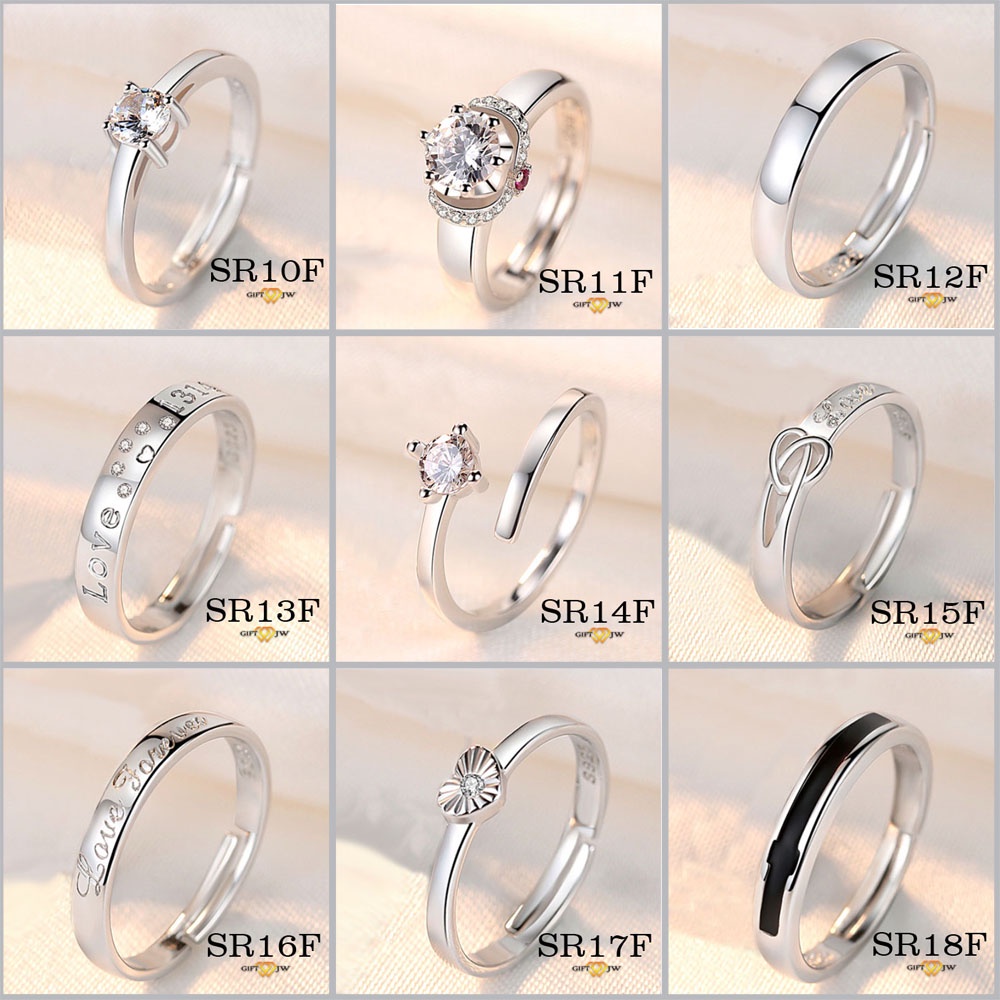 Jw Korean Style Adjustable Silve Ring Sr Cincin Boleh Laras S