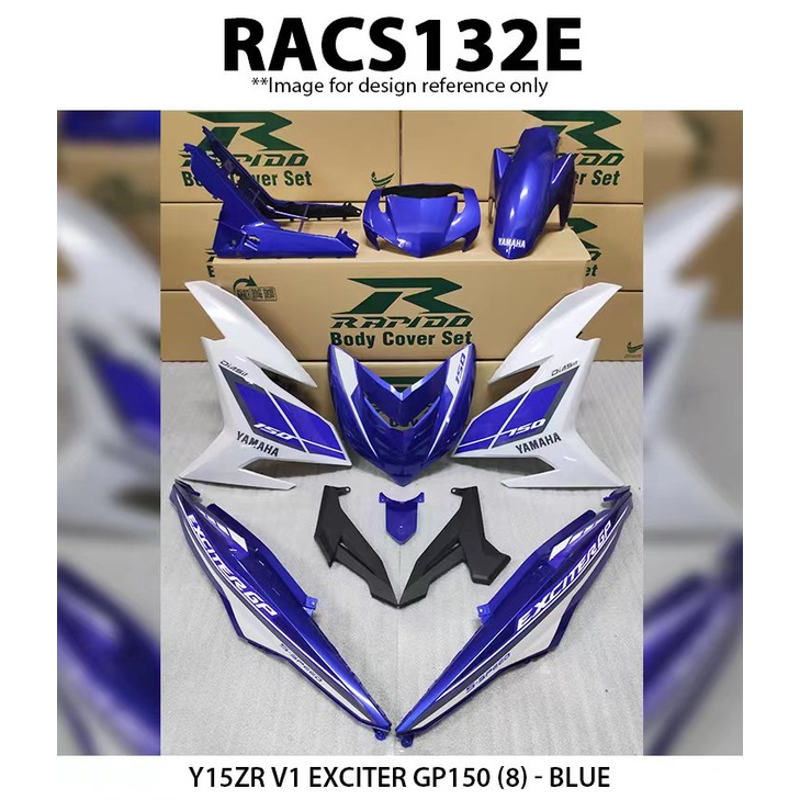 Cover Set Rapido Y15ZR V1 V2 Yamaha Exciter GP150 8 Blue Ysuku