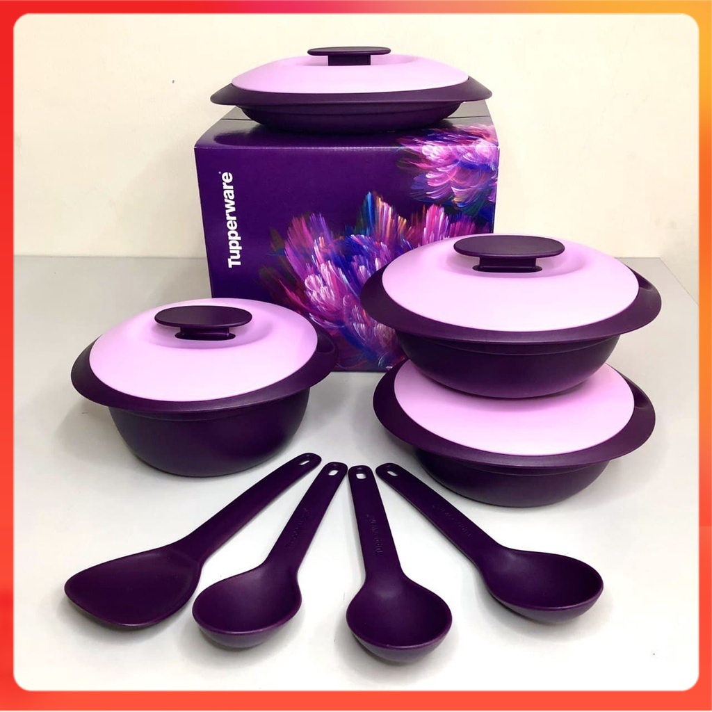 PURPLE ROYALE PETIT SERVEWARE SET TUPPERWARE SET SERVING TUPPERWARE