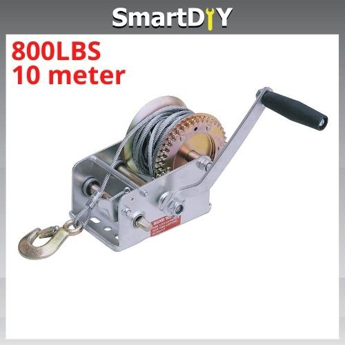 800LBS X 10 Meter Hand Winch Heavy Duty Hand Crank Strap Gear Shopee