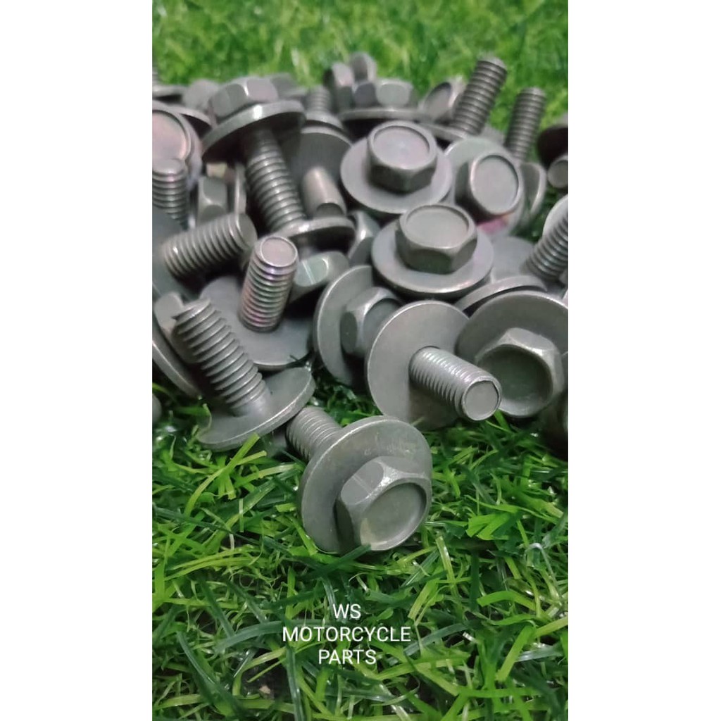 SKRU BOLT WASHER SAIZ 10 HIJAU YAMAHA RXZ MILI CATALYZER Untuk Semua