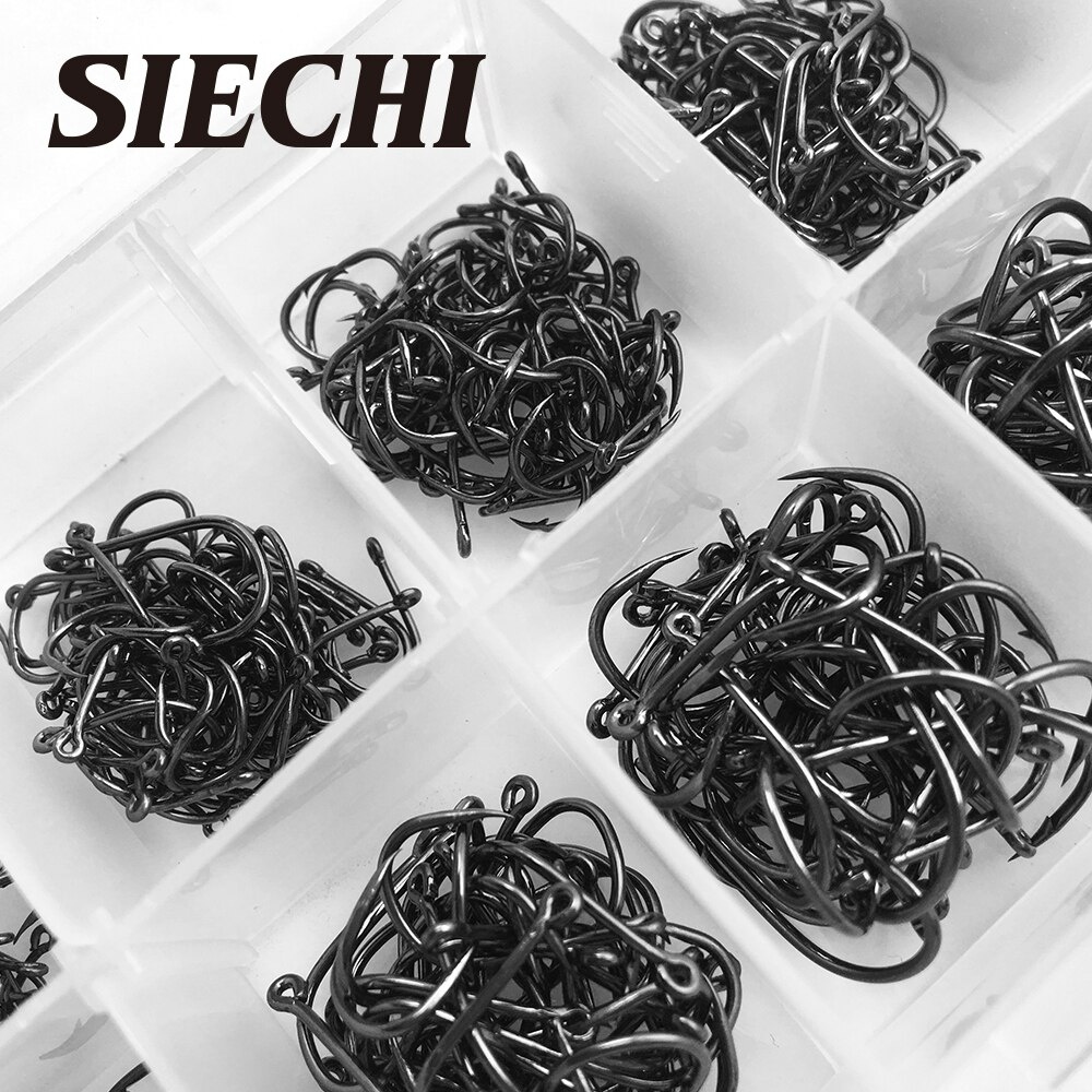 SIECHI High Carbon Steel Fishing Hook 500pcs Box Size 3 12 Fishhooks