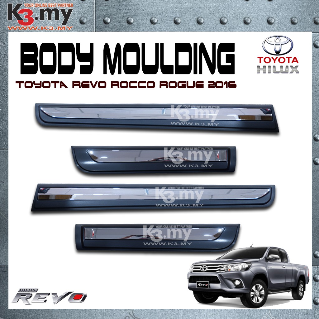 Toyota Hilux Revo Rocco Rogue Side Cladding Door Body Moulding Chrome