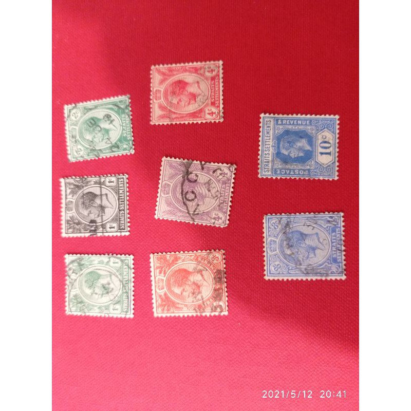 British Occupied Malaya Straits Settlements Stamps Set Old