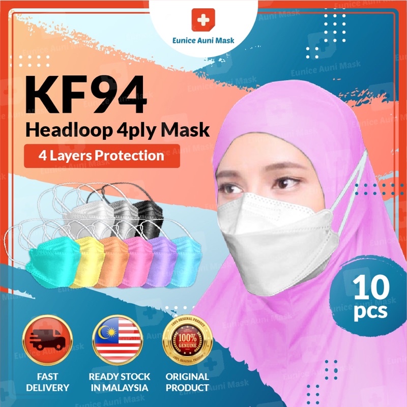 Kf Mask Headloop Mask Hijab Mask Kf Layers Protection Face