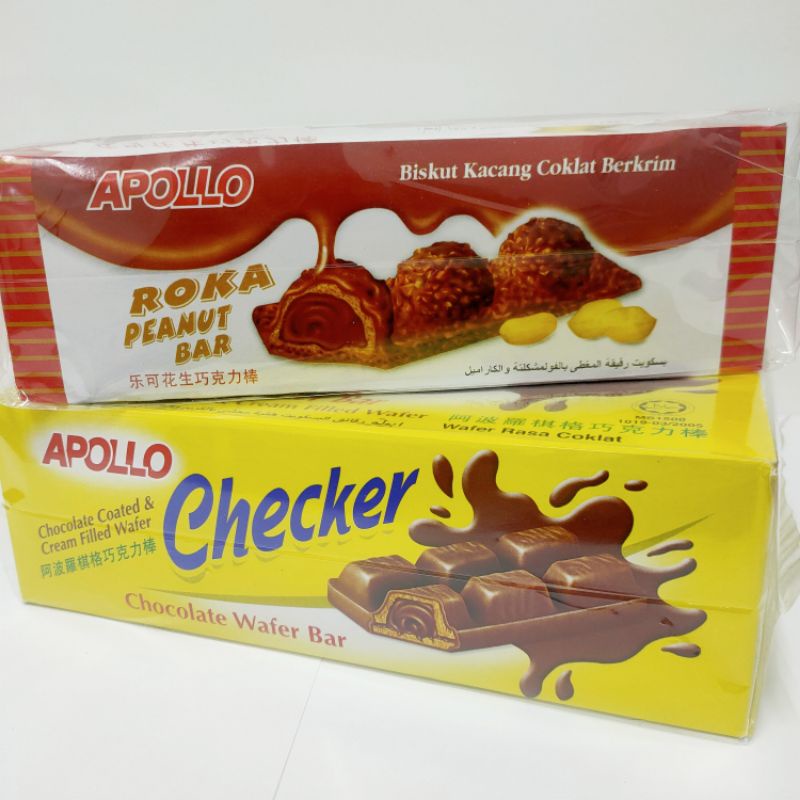 Apollo Checker Chocolate Wafer Bar Apollo Roka Peanut Bar Shopee