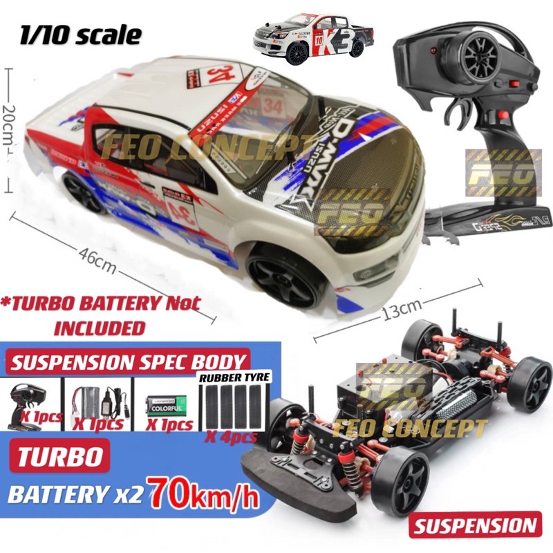 TURBO 70KM H FEO 1 10 RC CAR DRIFT 4WD High Speed Racing Car 43CM