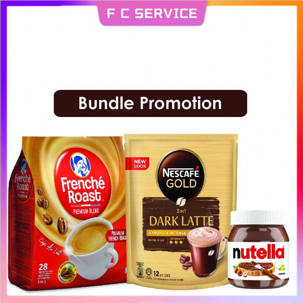 NEscafe Gold Dark Latte Frenche Roast Premium 3 In 1 Coffee Nutella