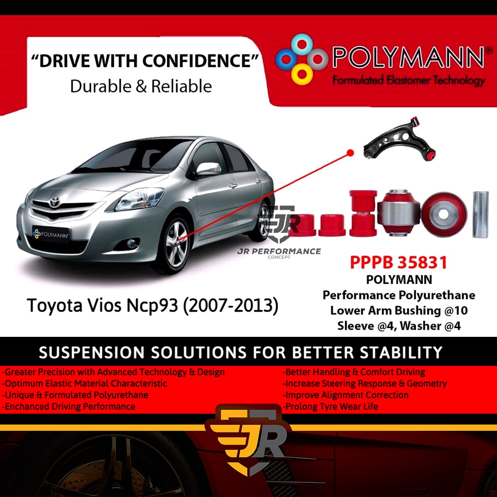 Polymann PU Front Lower Arm Bush Myvi Vios Altis Alphard Vellfire