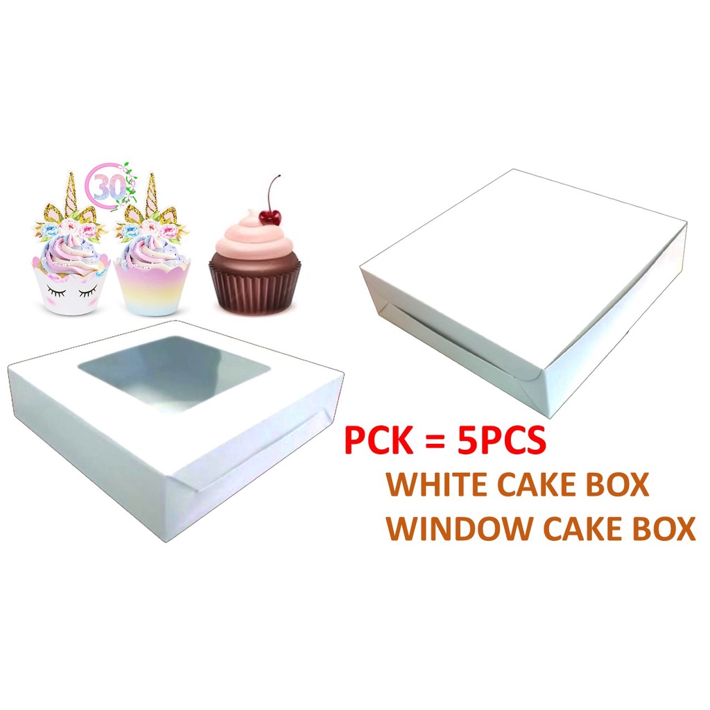 WHITE CAKE BOX WINDOW CAKE BOX PIZZA BOX KOTAK KUIH TALAM