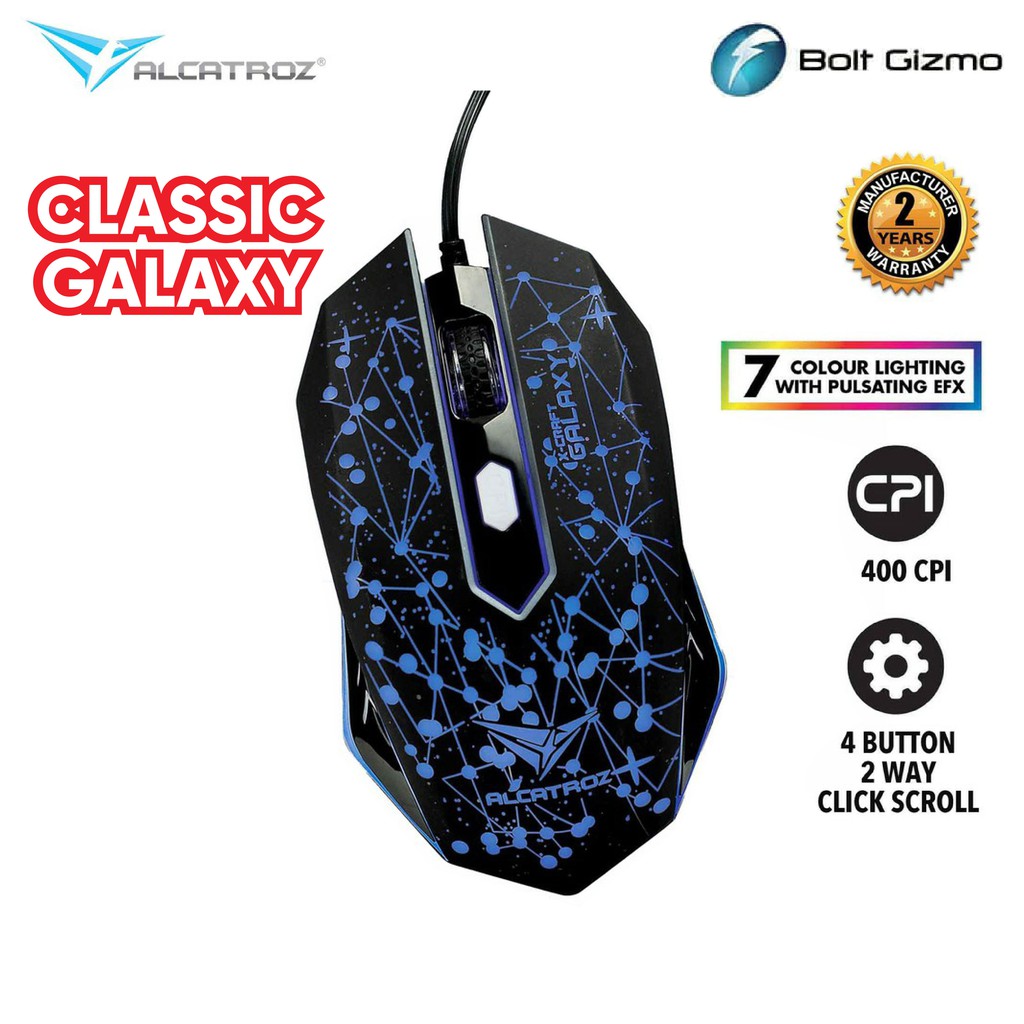 Alcatroz X Craft Classic Electro Galaxy Gaming Mouse Cpi