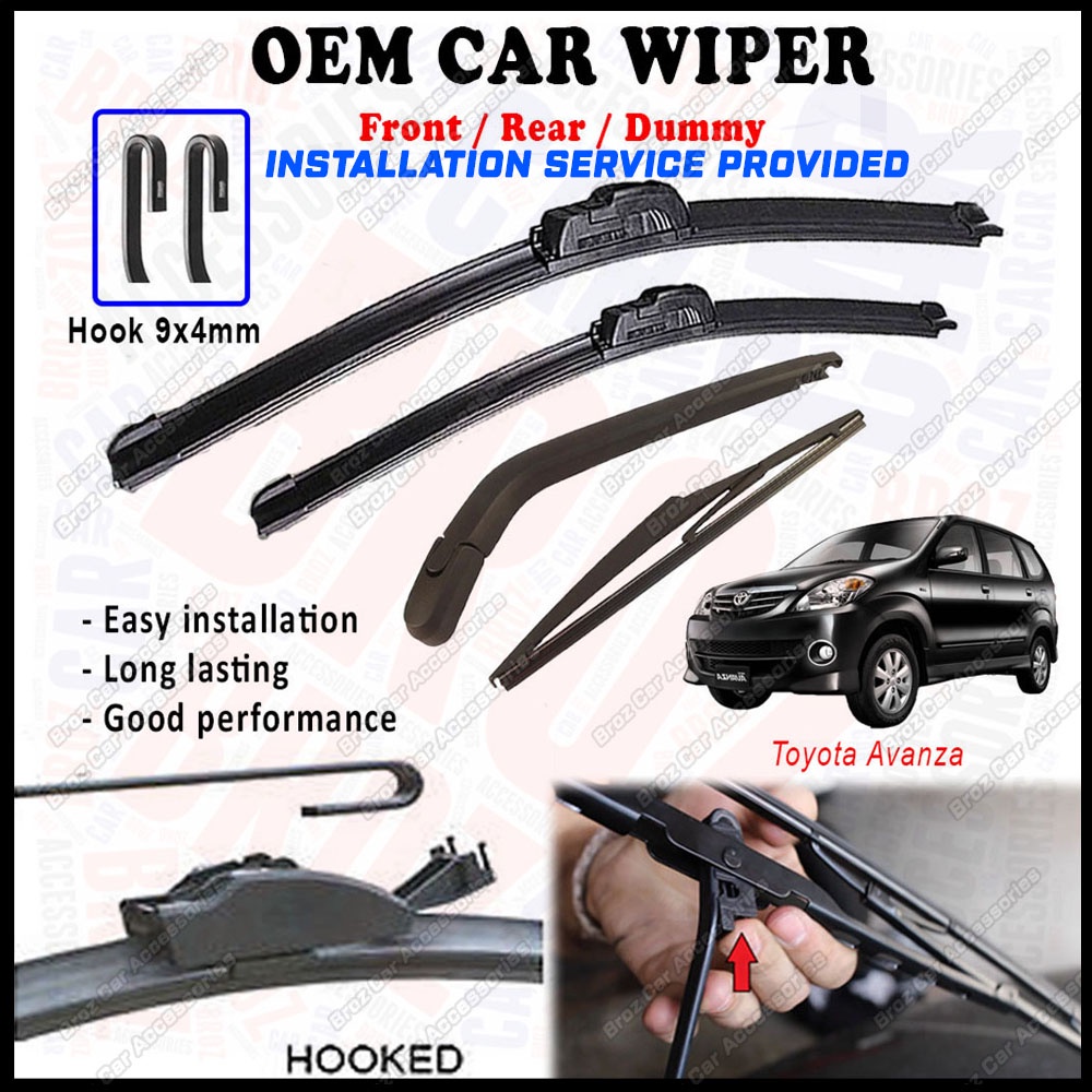 For Toyota Avanza OEM Front Wiper Rear Wiper Blade With Arm Dummy Wiper