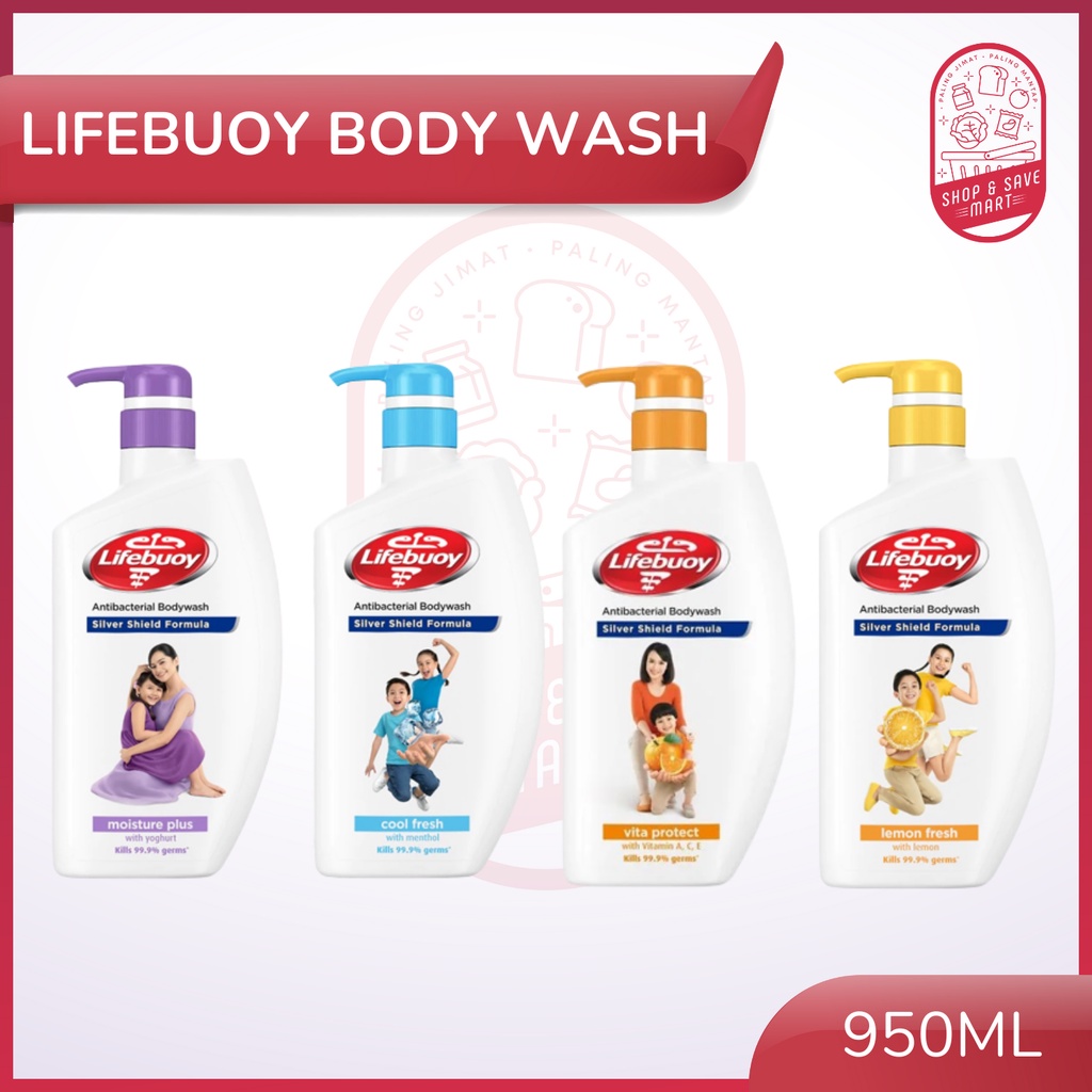 Lifebuoy Antibacterial Shower Gel Body Wash 950ml Lemon Fresh Cool