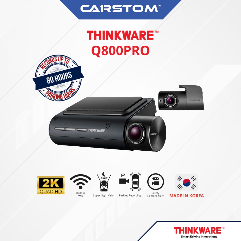 Thinkware Q800 Pro 2 CH 2k QHD Front Back 1080p FHD Car Dashcam With