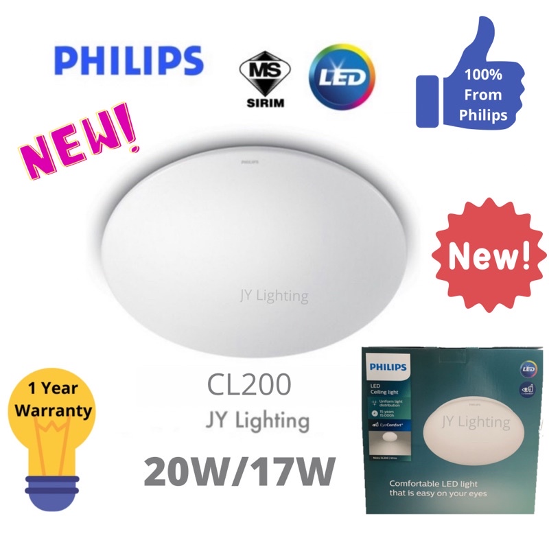 Philips Moire CL200 Ceiling Light Led 17W 20W 6500K Shopee Malaysia