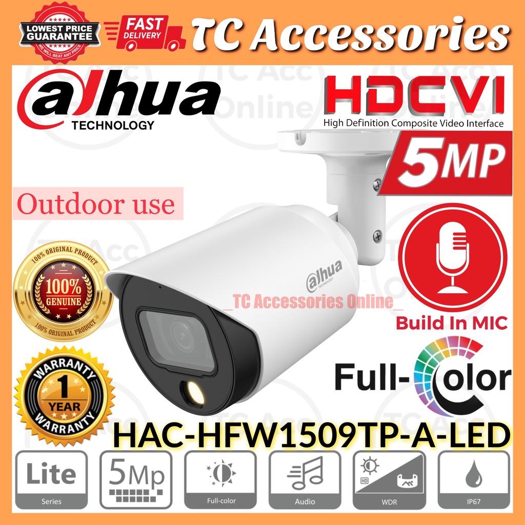 Dahua Full Color Audio 5MP 1920P Full HD Outdoor Bullet CVI Camera DH