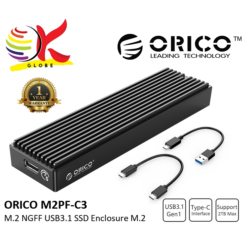 ORICO M2PF C3 USB3 1 GEN 1 TYPE C M 2 NGFF SSD ENCLOSURE WITH EFFICIENT