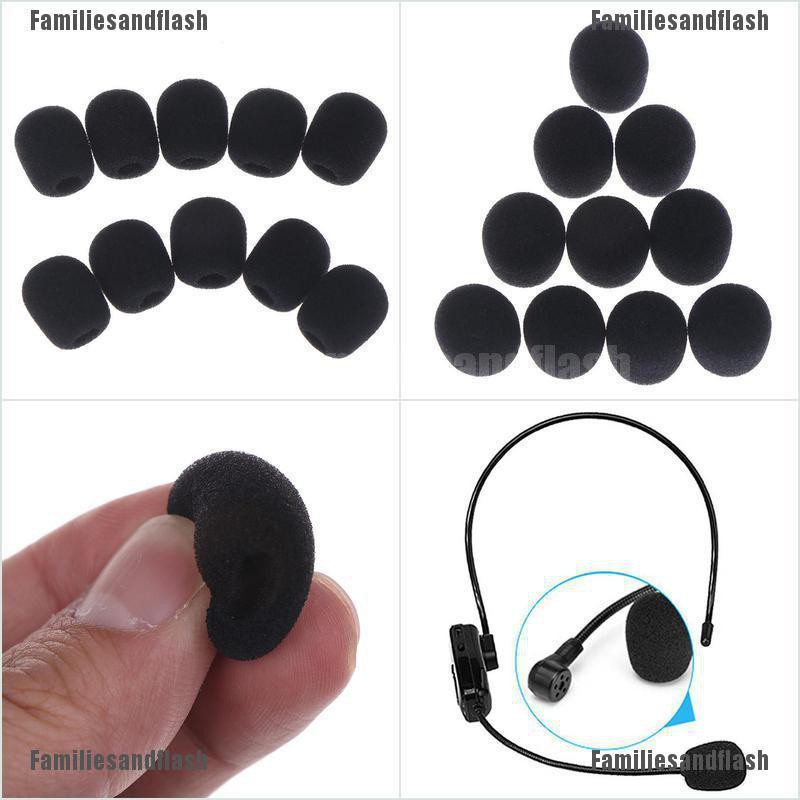 HOT SELL 10pcs Practical Small Black Microphone Headset Windscreen