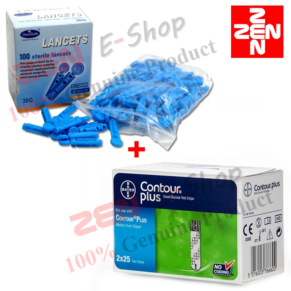 Contour Plus Test Strips 2 X 25s Blood Lancets 100 S Shopee Malaysia