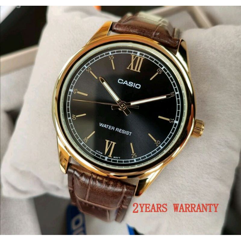 Years Warranty Casio Original Mtp V Gl B Men Youth Leather