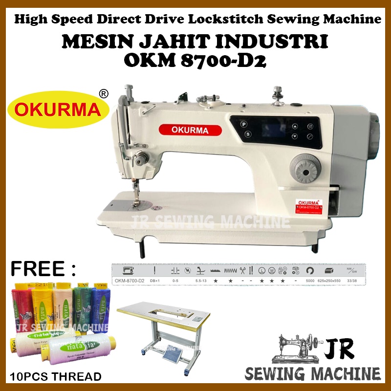 OKURMA OKM 8700 D2 HIGH SPEED DIRECT DRIVE LOCKSTITCH INDUSTRIAL SEWING