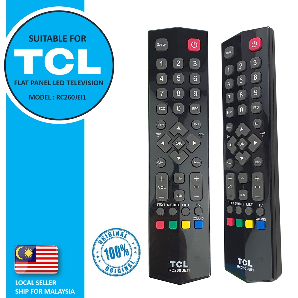 Original Tcl Rc Jei Led Flat Penal Tv Television Remote Control