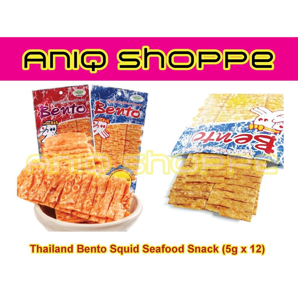 4 Types Of Thailand Bento Tako Squid Seafood Snack 5g X 12pax FREE