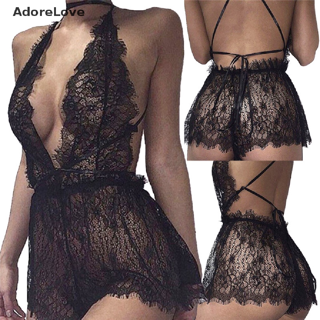 ADL Women Sexy Lace Lingerie Babydoll G String Thong Underwear