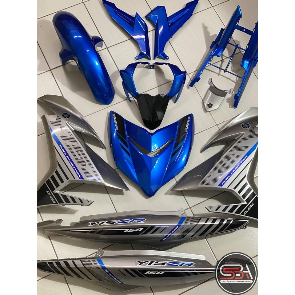 COVER SET Y15ZR V1 V2 BIRU SILVER 1ST EDITION 2015 BIRU PURBA COVERSET