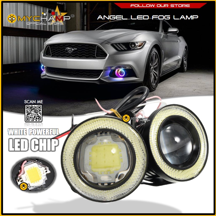 Lm Car Cob Led Angel Eyes Fog Light Ring Lens Projector Halo Ring