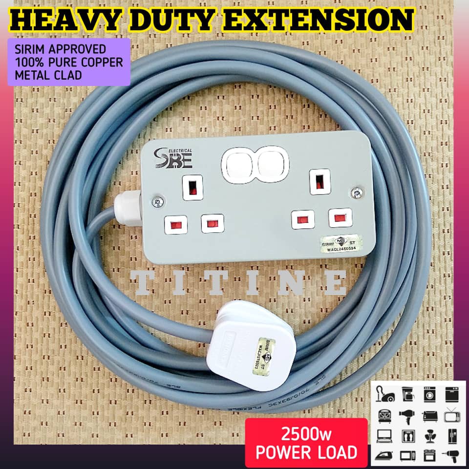 Heavy Duty Extension Metal Clad Extension Trailing Socket Extension