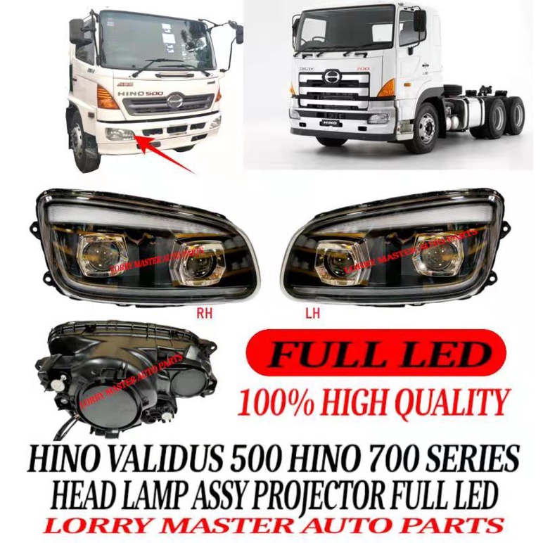 HEAD LAMP FULL LED PROJECTOR HINO VALIDUS 500 HINO 700 SERIES