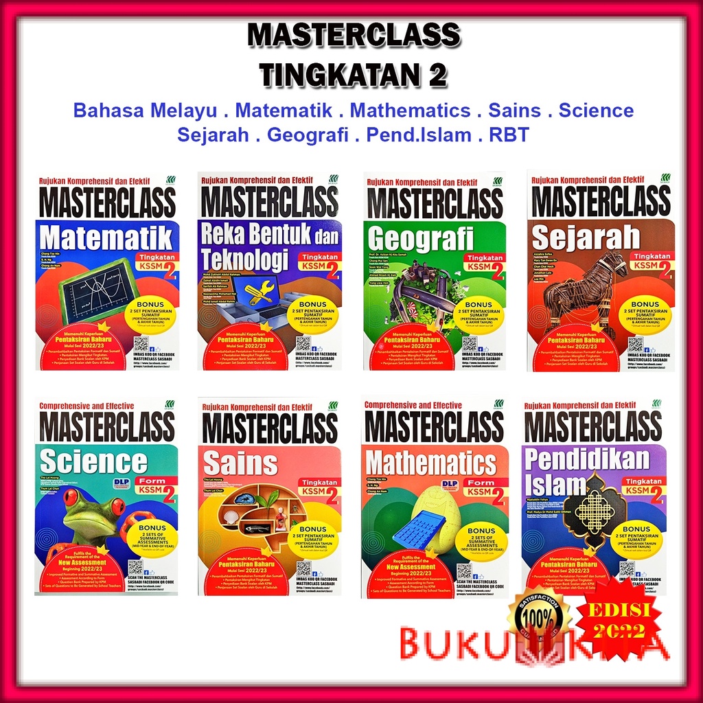 Buku Rujukan MasterClass Tingkatan 2 Edisi 2022 B Melayu Maths