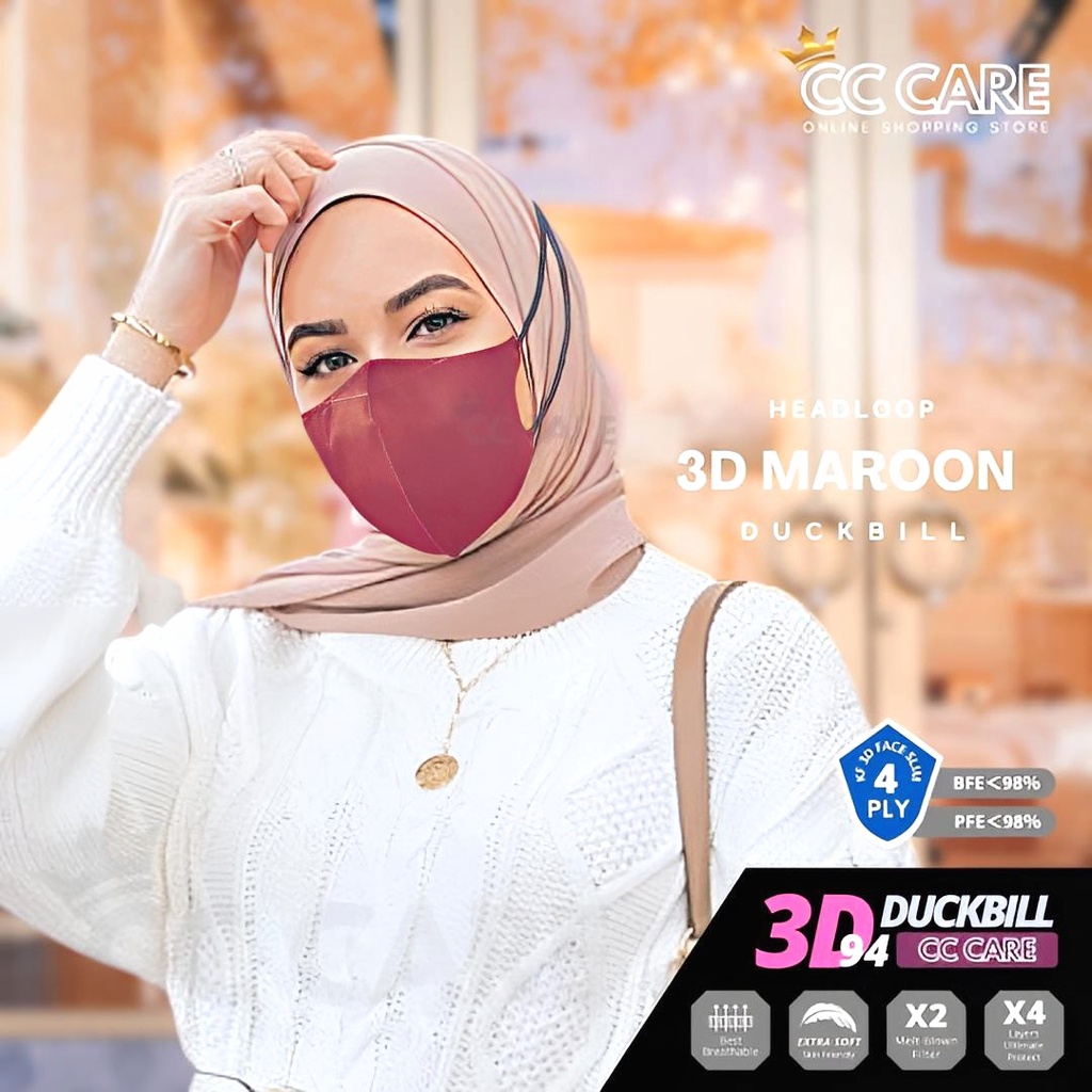 Hijab Face Mask D Duckbill Headloop Ear Loop Pcs Ply Ply Kn