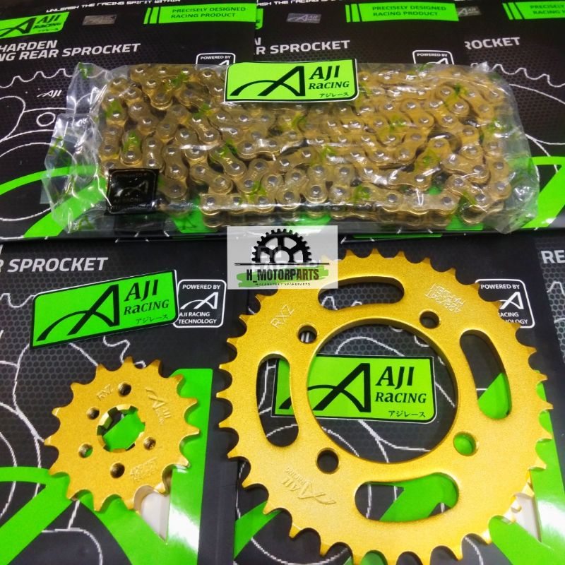 AJI RACING SPROCKET GOLD CHAIN LC135 RXZ Y125Z Y110 Y100 428 415 HARDEN