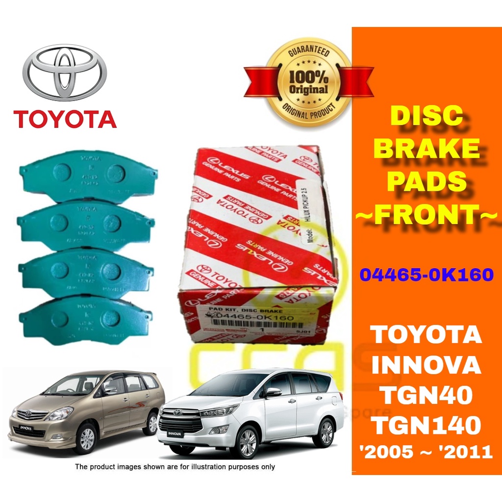 100 ORIGINAL TOYOTA INNOVA TGN40 TGN140 Old 2005 2011 FRONT DISC