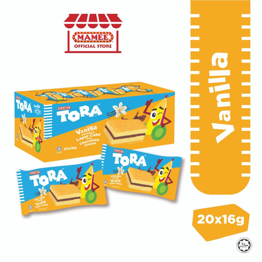 Tora Layer Cake Box Vanilla Chocolate 20pcs X 16g Shopee Malaysia