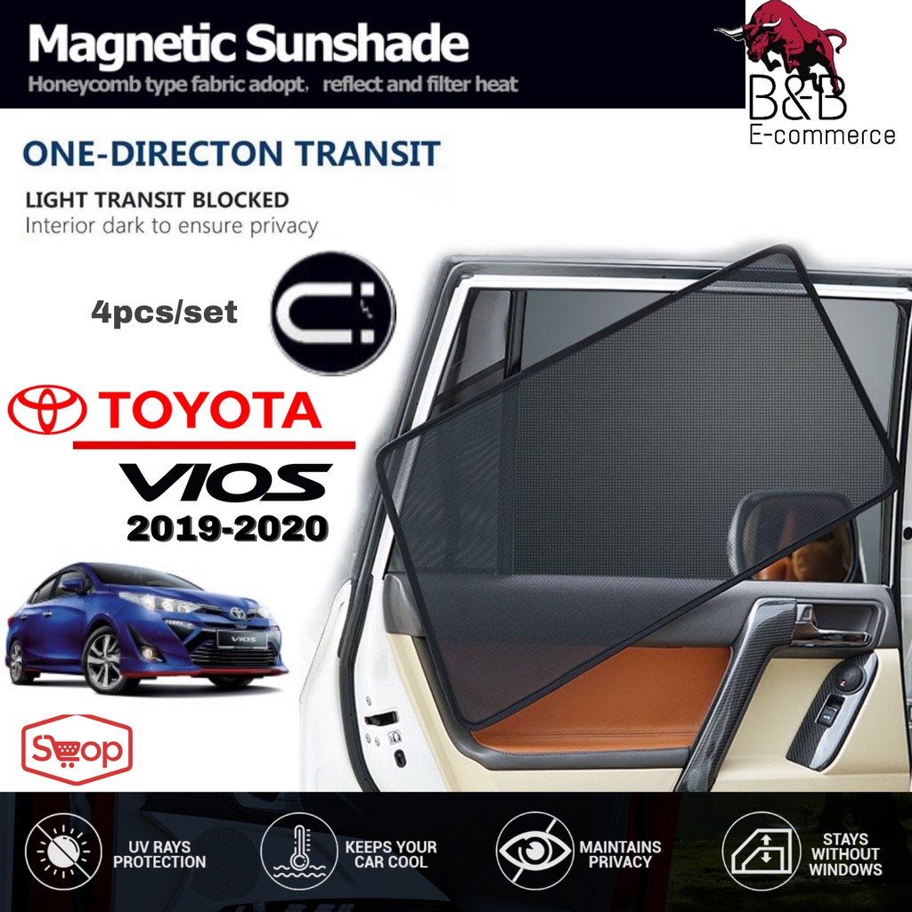 Magnetic Sunshade Toyota Vios 2019 2022 4pcs Shopee Malaysia