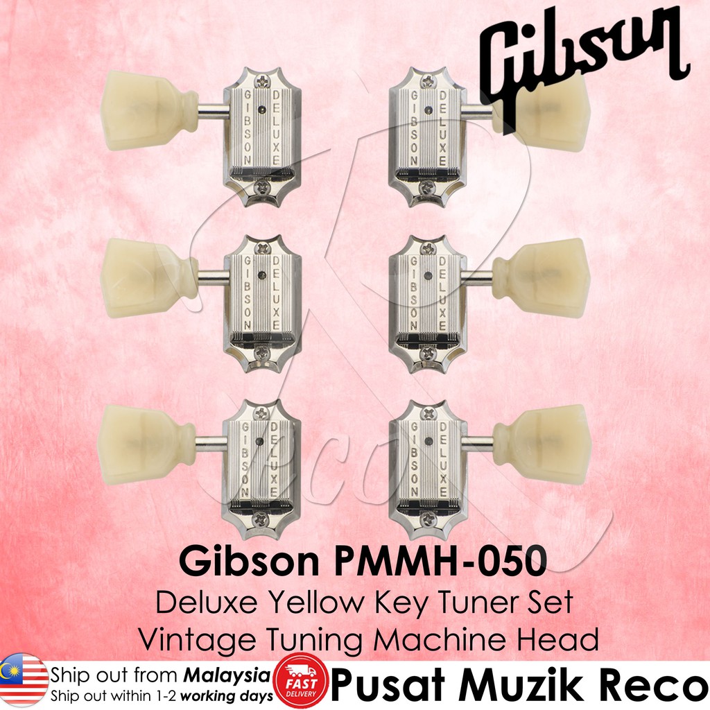 Gibson PMMH 050 Deluxe Yellow Key Tuner Set Vintage Guitar Tuning