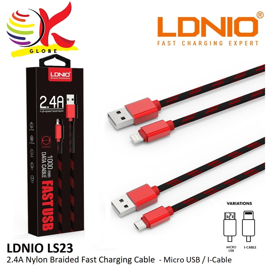 LDNIO LS23 LS 23 I CABLE MICRO SAMSUNG 2 4A HIGH SPEED FAST CHARGE